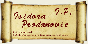 Isidora Prodanović vizit kartica